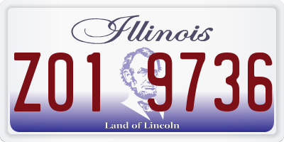 IL license plate Z019736