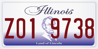IL license plate Z019738