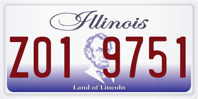 IL license plate Z019751