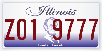 IL license plate Z019777