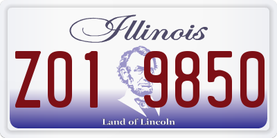 IL license plate Z019850
