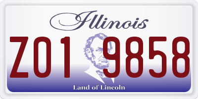 IL license plate Z019858