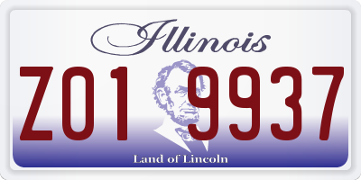IL license plate Z019937