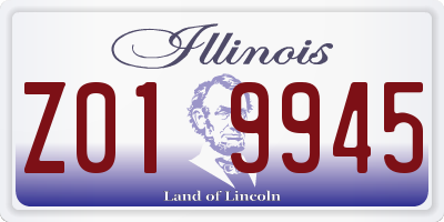 IL license plate Z019945