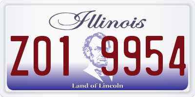 IL license plate Z019954