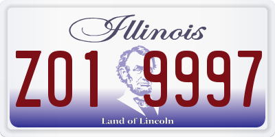 IL license plate Z019997
