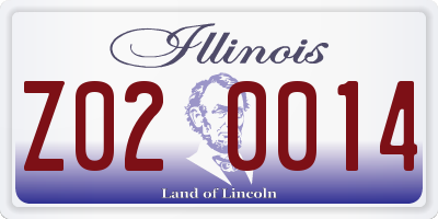IL license plate Z020014