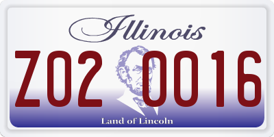 IL license plate Z020016