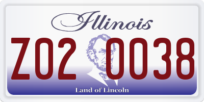 IL license plate Z020038