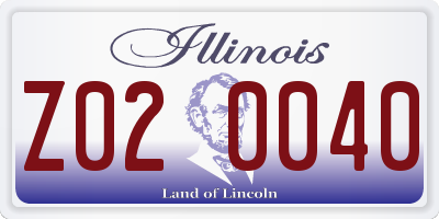 IL license plate Z020040