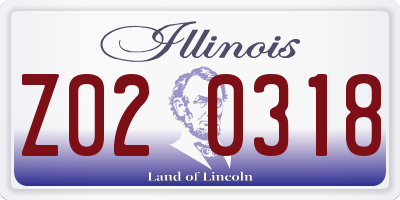 IL license plate Z020318