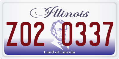 IL license plate Z020337
