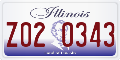 IL license plate Z020343