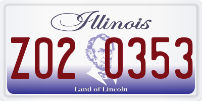 IL license plate Z020353