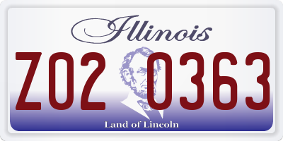 IL license plate Z020363