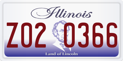 IL license plate Z020366