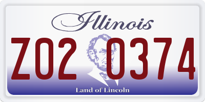 IL license plate Z020374
