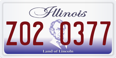 IL license plate Z020377
