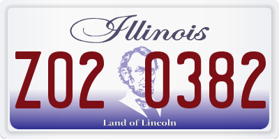 IL license plate Z020382