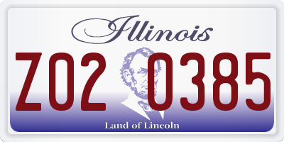 IL license plate Z020385