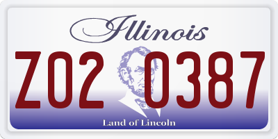 IL license plate Z020387