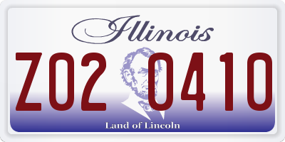 IL license plate Z020410