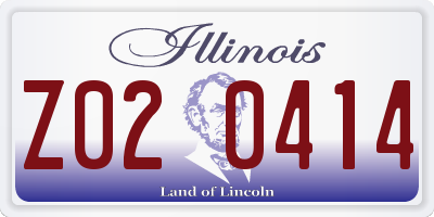 IL license plate Z020414