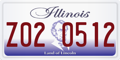 IL license plate Z020512