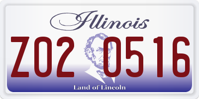 IL license plate Z020516
