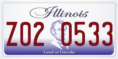 IL license plate Z020533