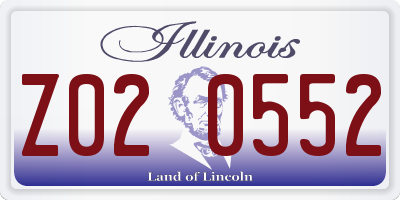 IL license plate Z020552