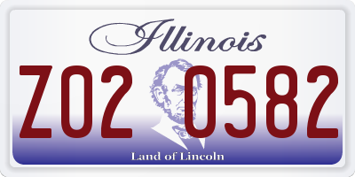 IL license plate Z020582