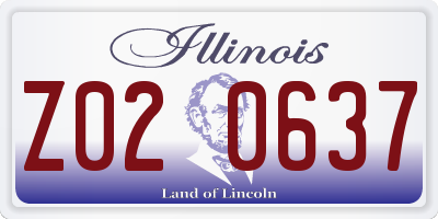 IL license plate Z020637