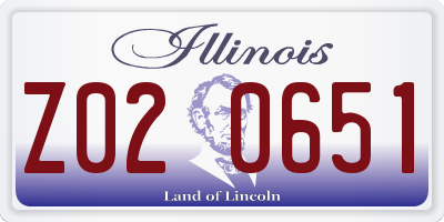 IL license plate Z020651