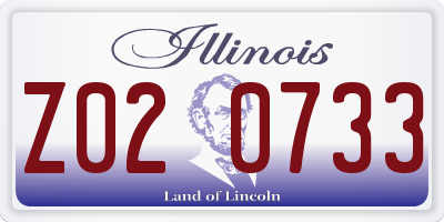 IL license plate Z020733