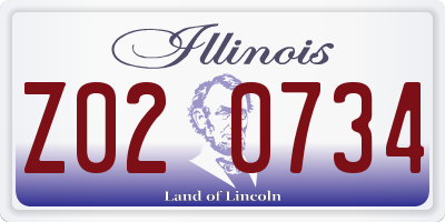 IL license plate Z020734