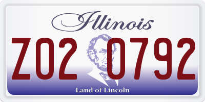 IL license plate Z020792
