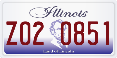 IL license plate Z020851