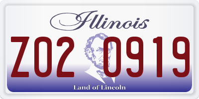 IL license plate Z020919
