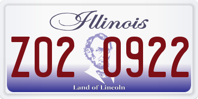 IL license plate Z020922