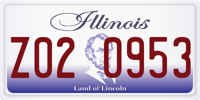 IL license plate Z020953