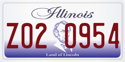 IL license plate Z020954