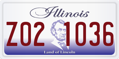 IL license plate Z021036