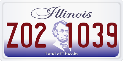 IL license plate Z021039
