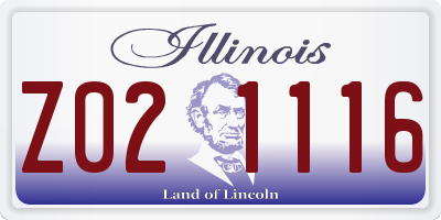 IL license plate Z021116