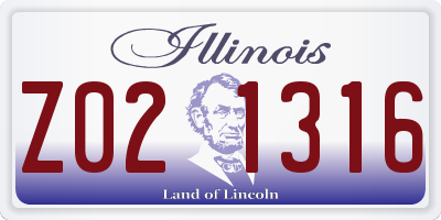 IL license plate Z021316
