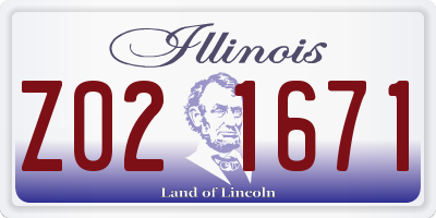 IL license plate Z021671