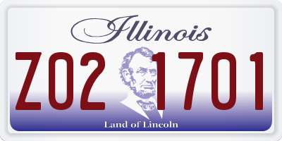 IL license plate Z021701
