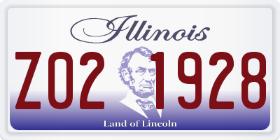 IL license plate Z021928
