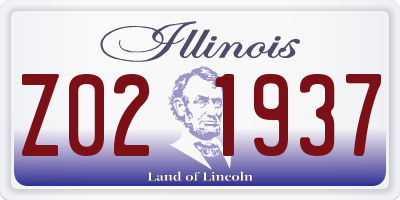 IL license plate Z021937